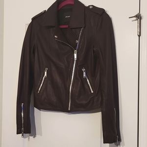 LTH JKT Leather Moto Jacket Brown Bomber Size Small NWOT